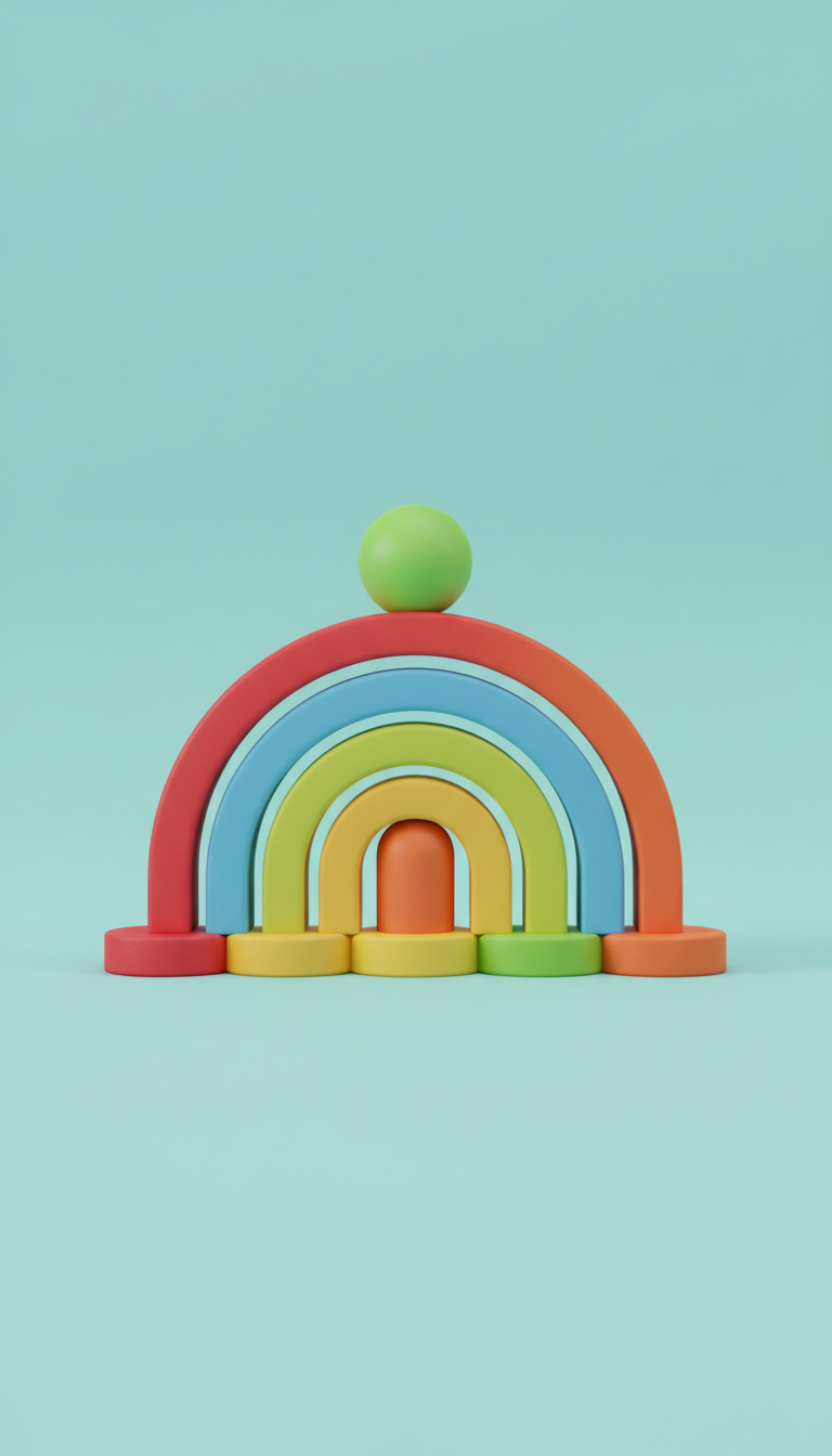 Rainbow Stacking Rings with Bold Colors